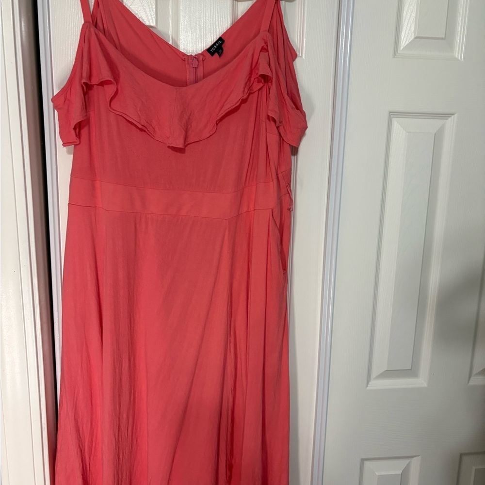 Coral Ruffle Dress